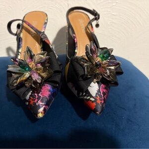 J.Renee Elegant Women's Floral Heels with Crystal Embellishments